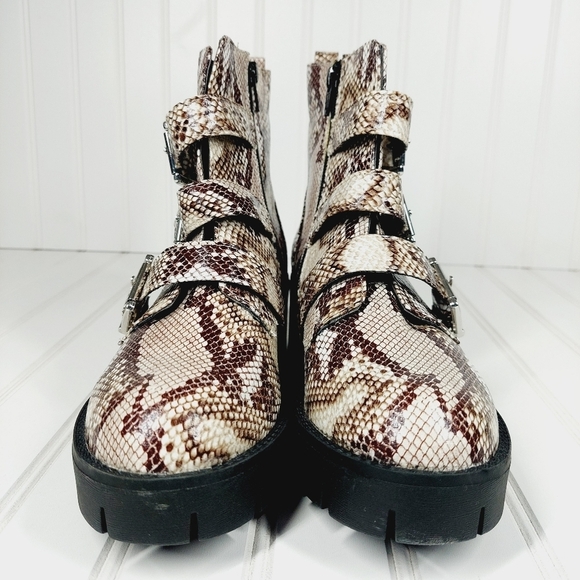 NEW BP Lilly Buckled Snake Print Moto Boot C408 - Picture 4 of 16